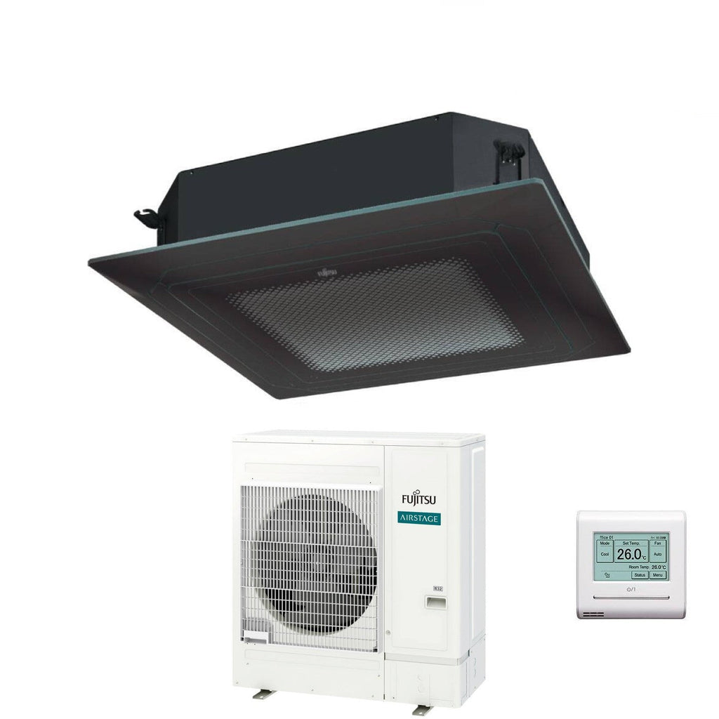 Condizionatore a Cassetta Fujitsu KR Circular Flow Black 54000 Btu AUXG54KRLB Monofase R-32 Wi-Fi Optional con Griglia e Filocomando
