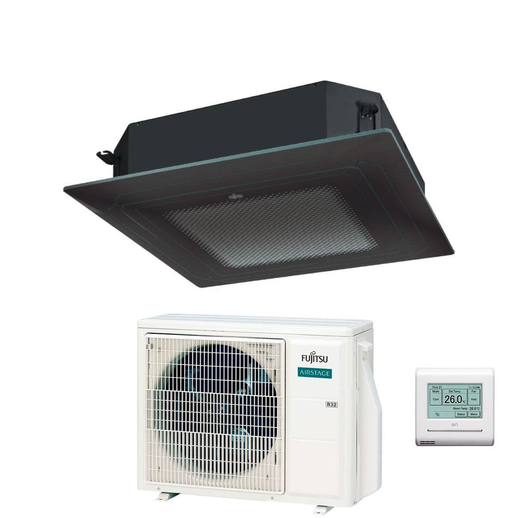 Condizionatore a Cassetta Fujitsu KR Eco Circular Flow Black 18000 Btu AUXG18KRLB R-32 Wi-Fi Optional con Griglia e Filocomando