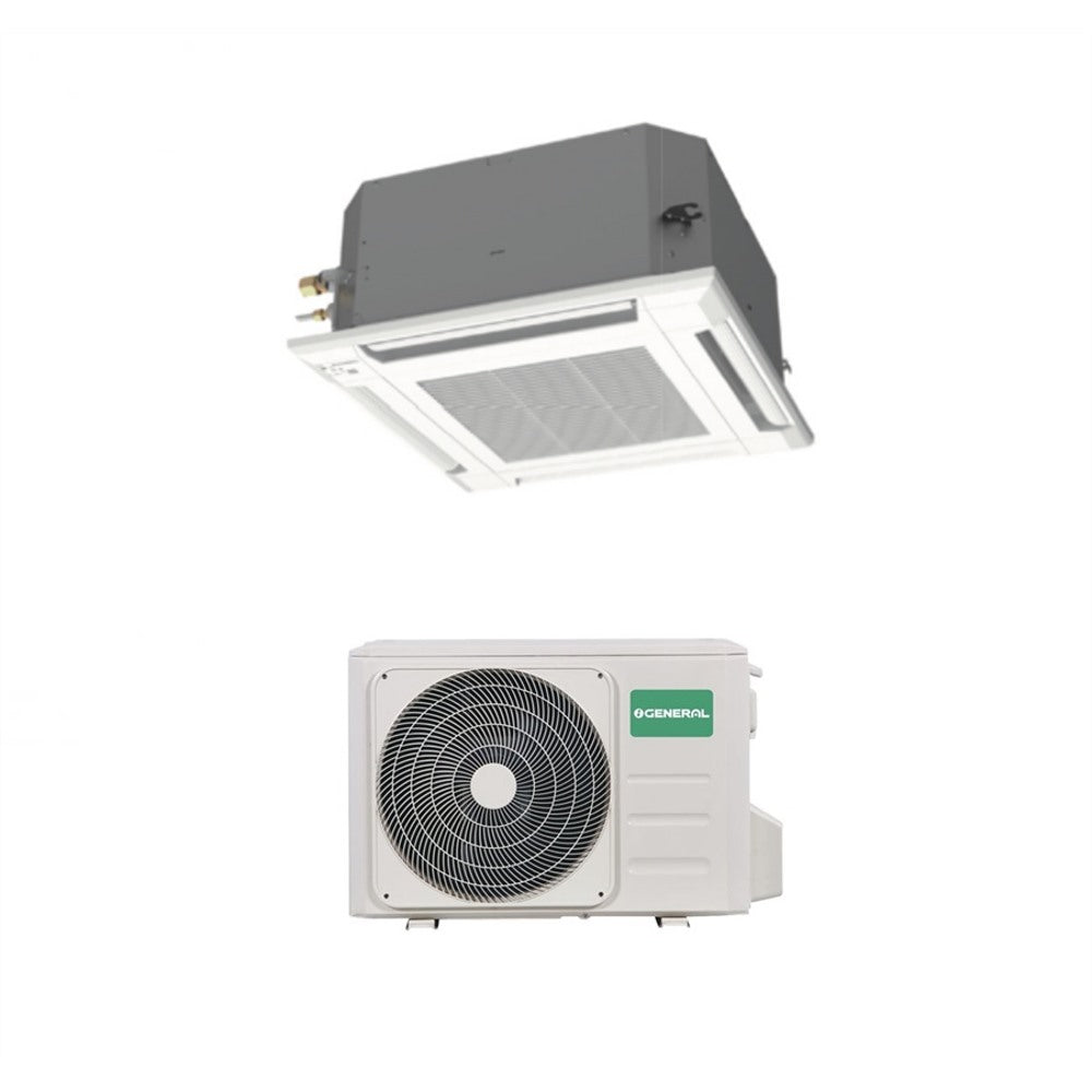 Fujitsu General Air Conditioner Circular Air Flow Cassette Inverter 22000 btu AUXG22KRLB With Control and Panel