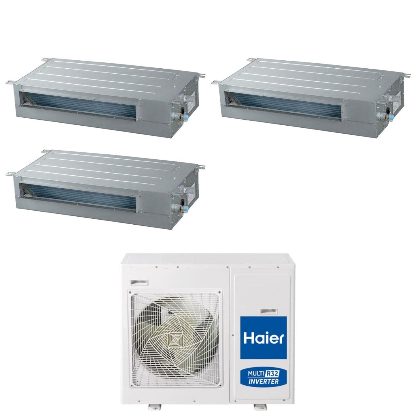 Air conditioner tri-split Canalizzato Slim Haier Inverter Bassa Prevalenza 9+12+12 with 4U75S2SR5FA R-32 built-in Wi-Fi 9000+12000+12000