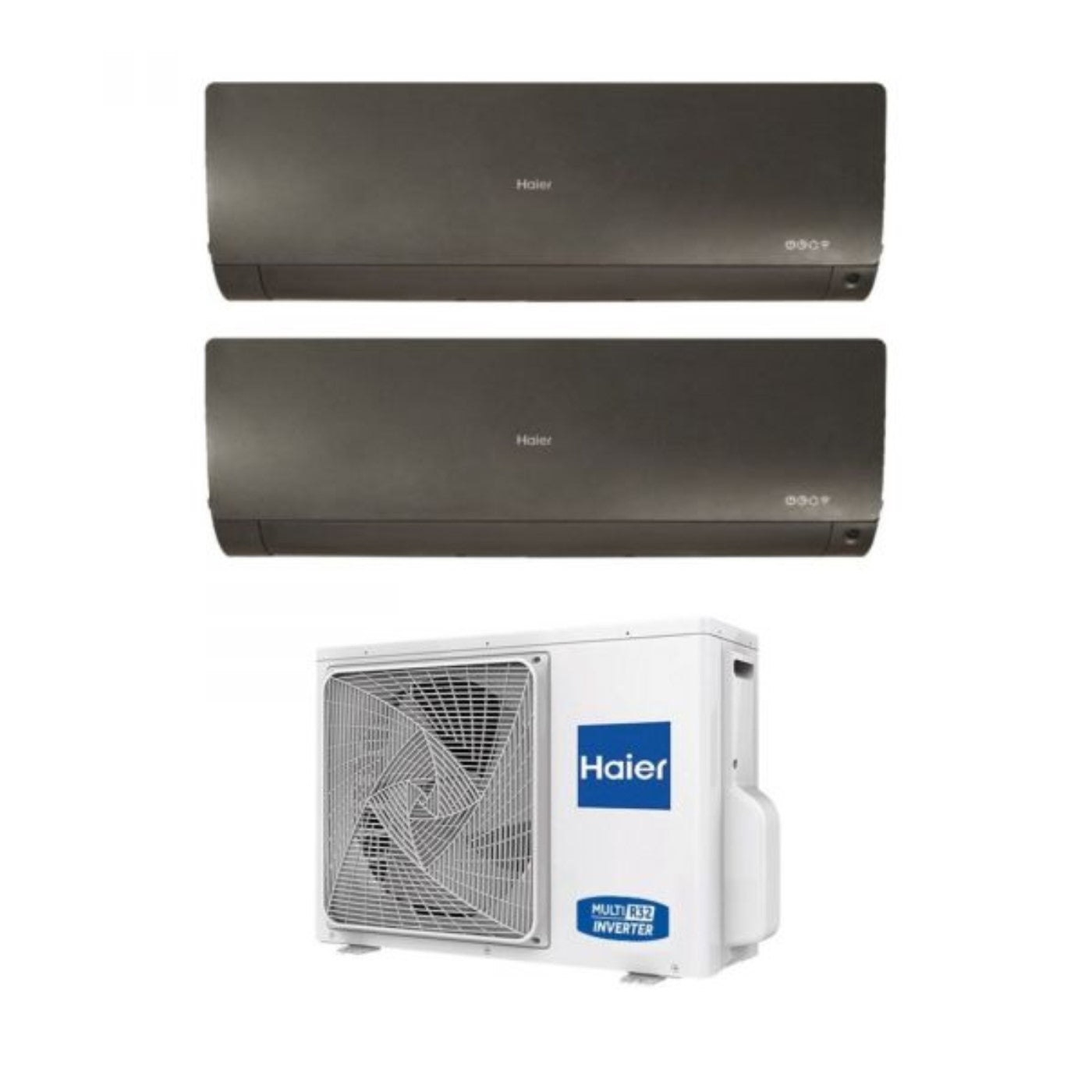 Haier Dual Split Inverter Air Conditioner FLEXIS PLUS BLACK 9+9 series with 2U40S2SM1FA R-32 Integrated Wi-Fi Black Color 9000+9000