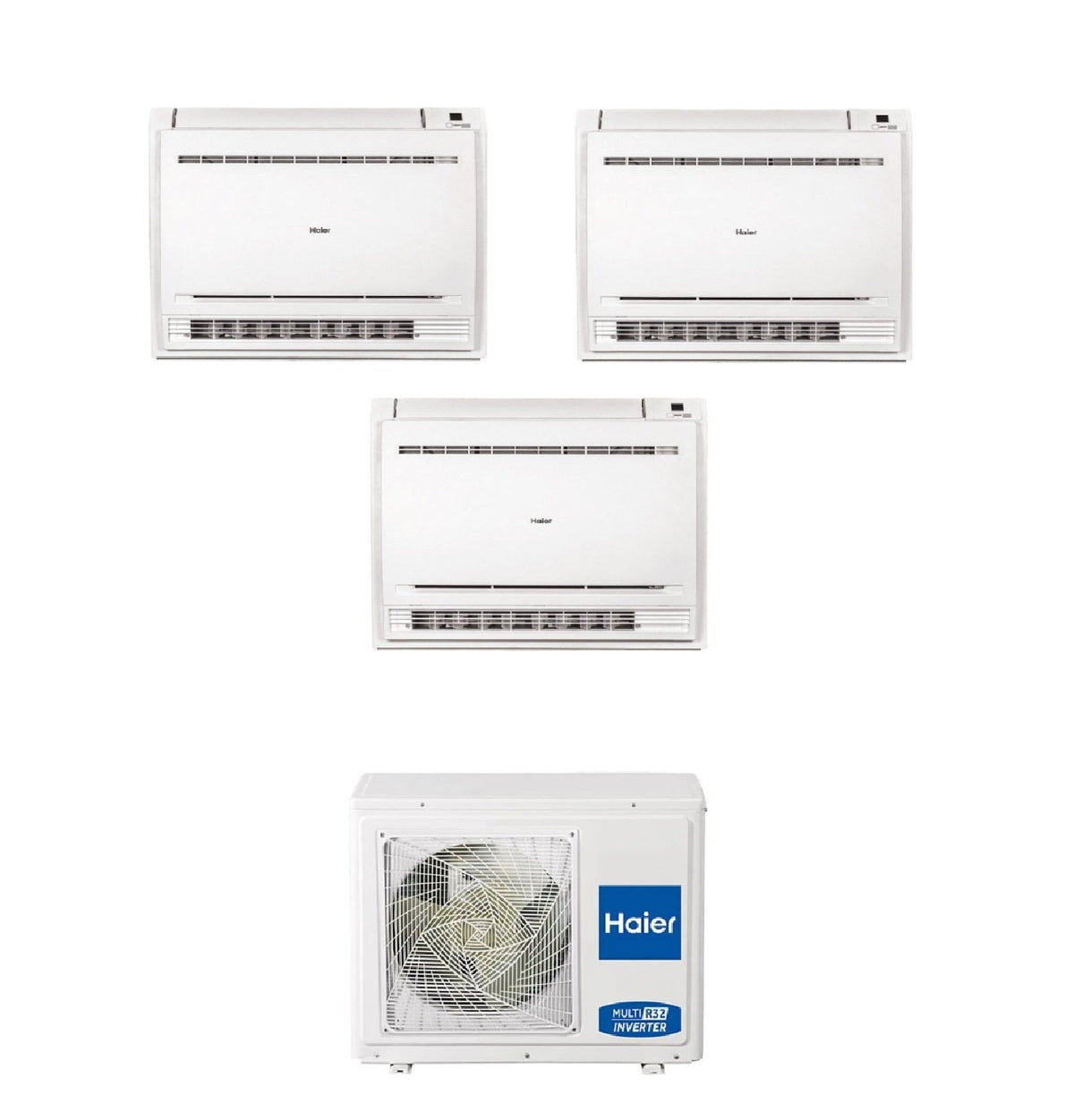 Haier tri-split console-airconditioner 9+9+9 met 3U55S2SR5FA (R-32, Wi‑Fi)