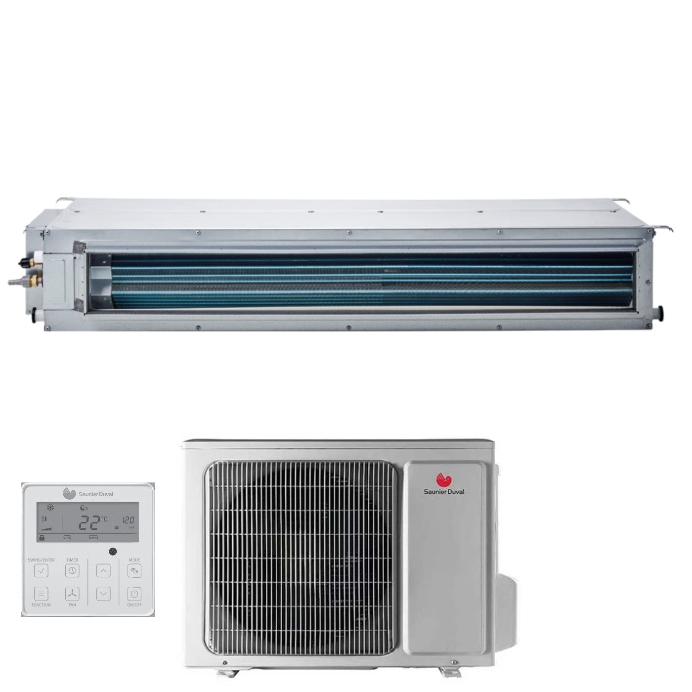 Air conditioner Hermann Saunier Duval Canalizzato Canalizzabile Inverter 48000 Btu SDH19-140 IDNI Trifase R-32 Con Comando a Filo Incluso