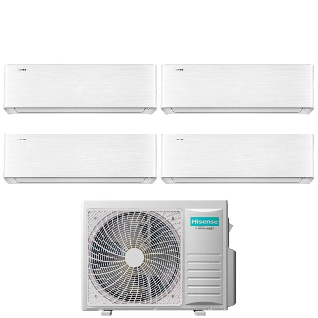 Hisense Energy Pro X quad-split airconditioner 9+9+9+12 met 4AMW81U4RJC (R-32, Wi‑Fi)