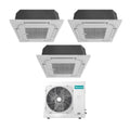 Hisense Trial Split Cassette Air Conditioner 9+9+12 with 4AMW81U4RAA R-32 Wi-Fi Optional 9000+9000+12000 - New
