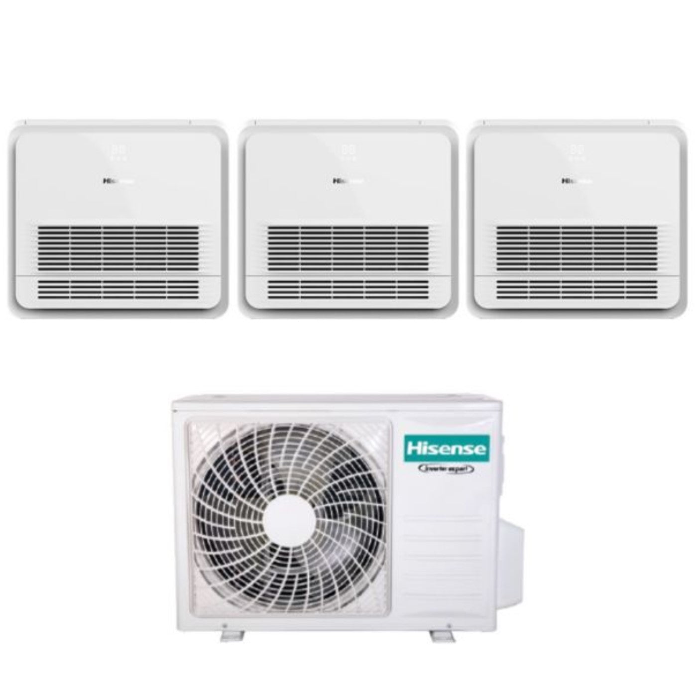 Hisense Trial Split Console 9+9+9 Air Conditioner with 3AMW72U4RFA R-32 Wi-Fi Optional with 9000+9000+9000 Series Remote Control - New