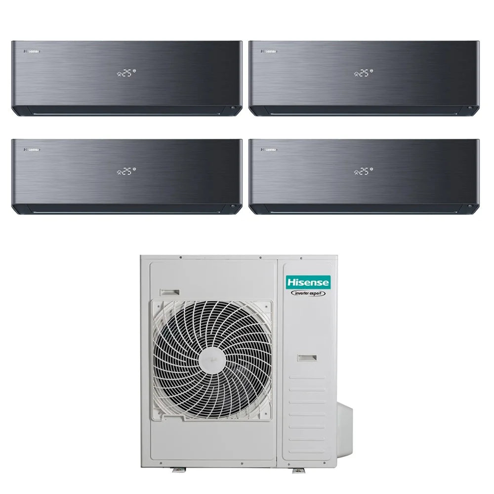 Air conditioner quad-split Hisense Inverter ENERGY PRO X BLACK 9+9+9+9 with 4AMW81U4RJC R-32 built-in Wi-Fi