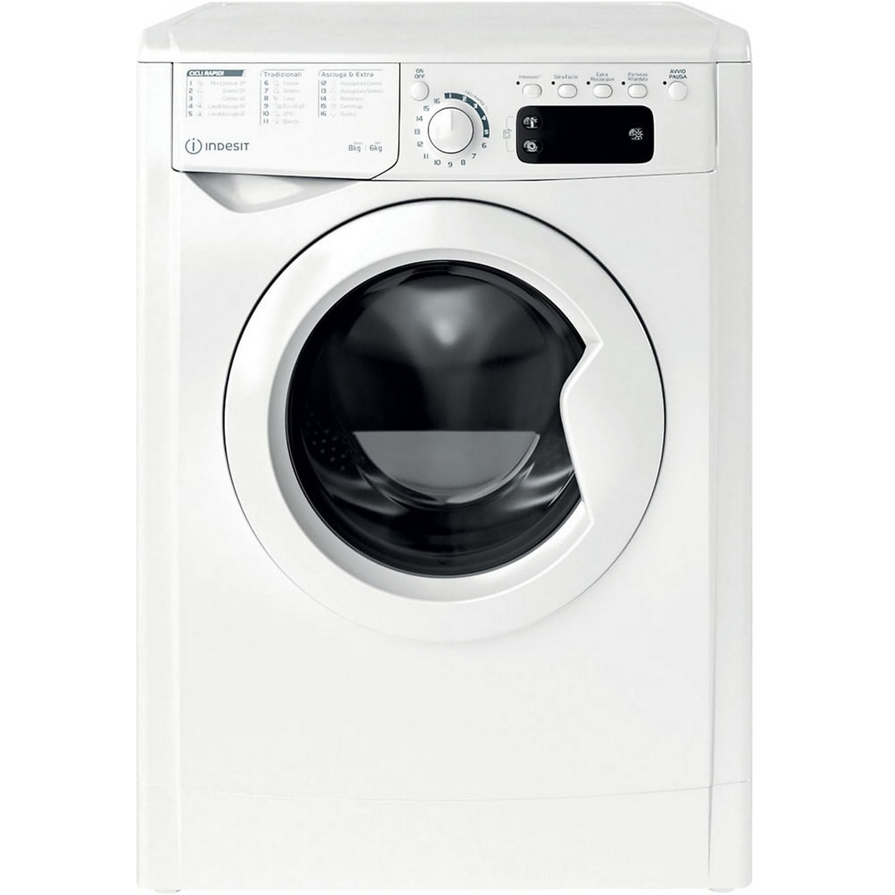 Lavasciuga Indesit EWDE861483WITN 8 Kg (Lavaggio) 6 Kg (Asciugatura) 1400 Giri (A89xL64,5xP59) white