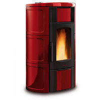 LA NORDICA EXTRAFLAME PELLET THERMO STOVE MOD. ISIDE IDRO 2.0 19 KW BORDEAUX