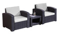 Le Stelle Set Salotto da Giardino in Polyrattan da 3 Pezzi, 2 Poltrone da Esterno, Tavolino e Cuscini