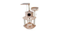 Tiragraffi a Castello per Gatti Beige Rivestimento Peluche with Corde e Pali Bianchi 55x55xh.120cm 8024299800297