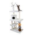 Tiragraffi ad Albero Castello per Gatti Alto 100cm with Lettino , Pali e Palle Colorate in Sisal 8024299800235