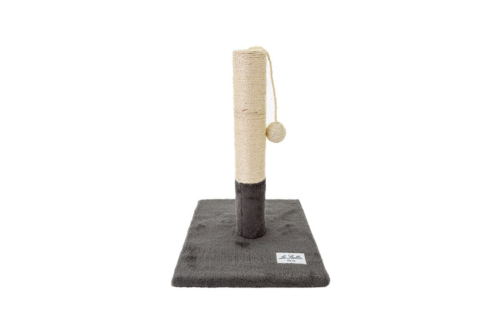 Tiragraffi per Gatti Grigio with Rivestimento Peluche with Palla e Palo Bianchi 30x30xh.30cm 8024299800594