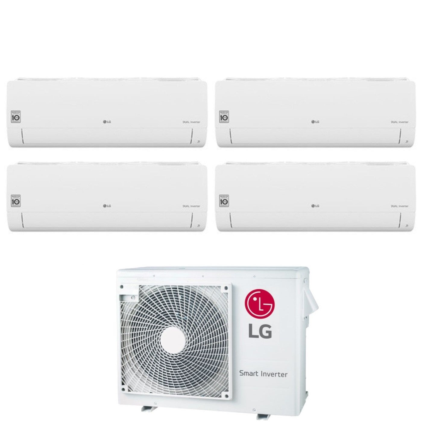 LG Quadri Split Inverter Air Conditioner LIBERO SMART series 9+9+9+12 with MU4R27 U40 R-32 Integrated Wi-Fi 9000+9000+9000+12000