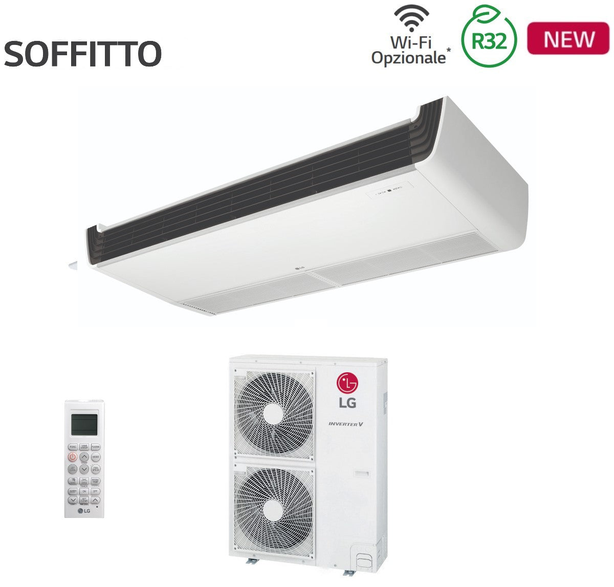 LG Ceiling Inverter Air Conditioner 36000 Btu UV36F Single Phase R-32 Wi-Fi Optional Standard Remote Control Included - New