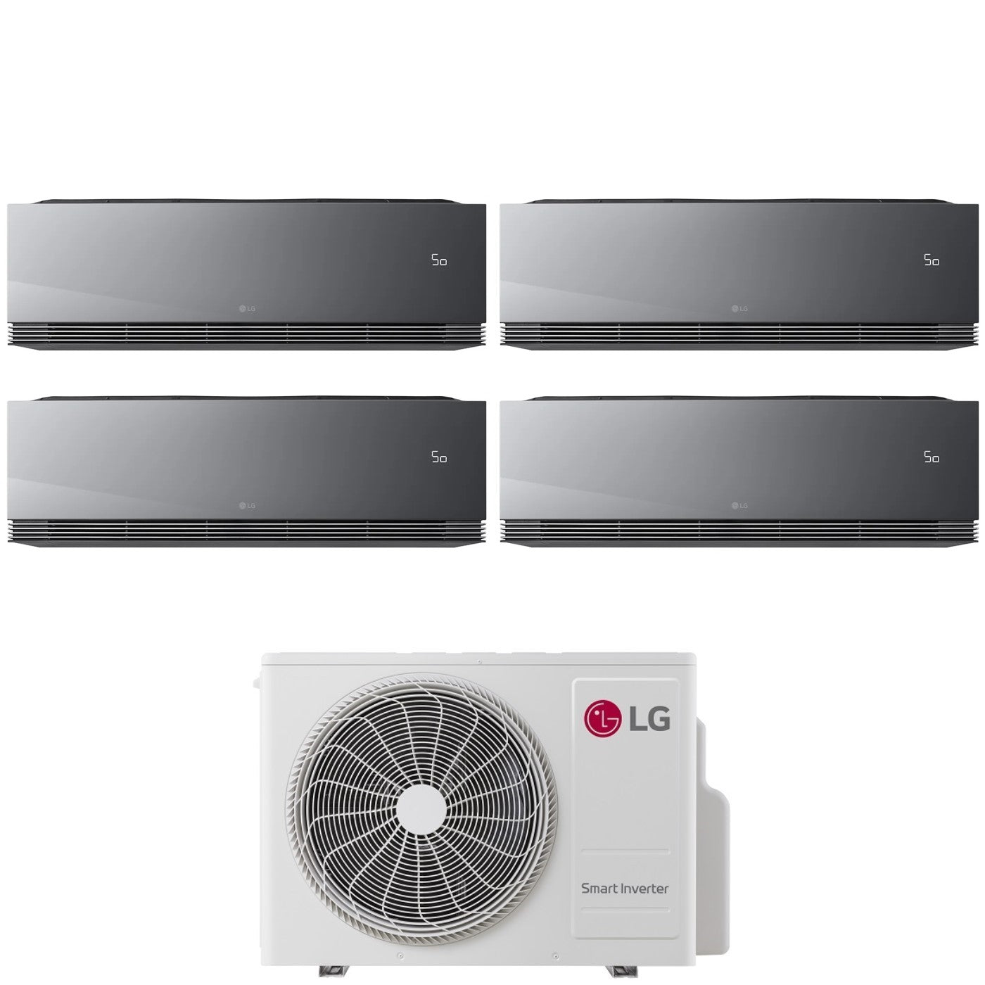 Air conditioner quad-split LG ARTCOOL MIRROR AI AIR 9+9+12+12 with MU4R27 R-32 built-in Wi-Fi