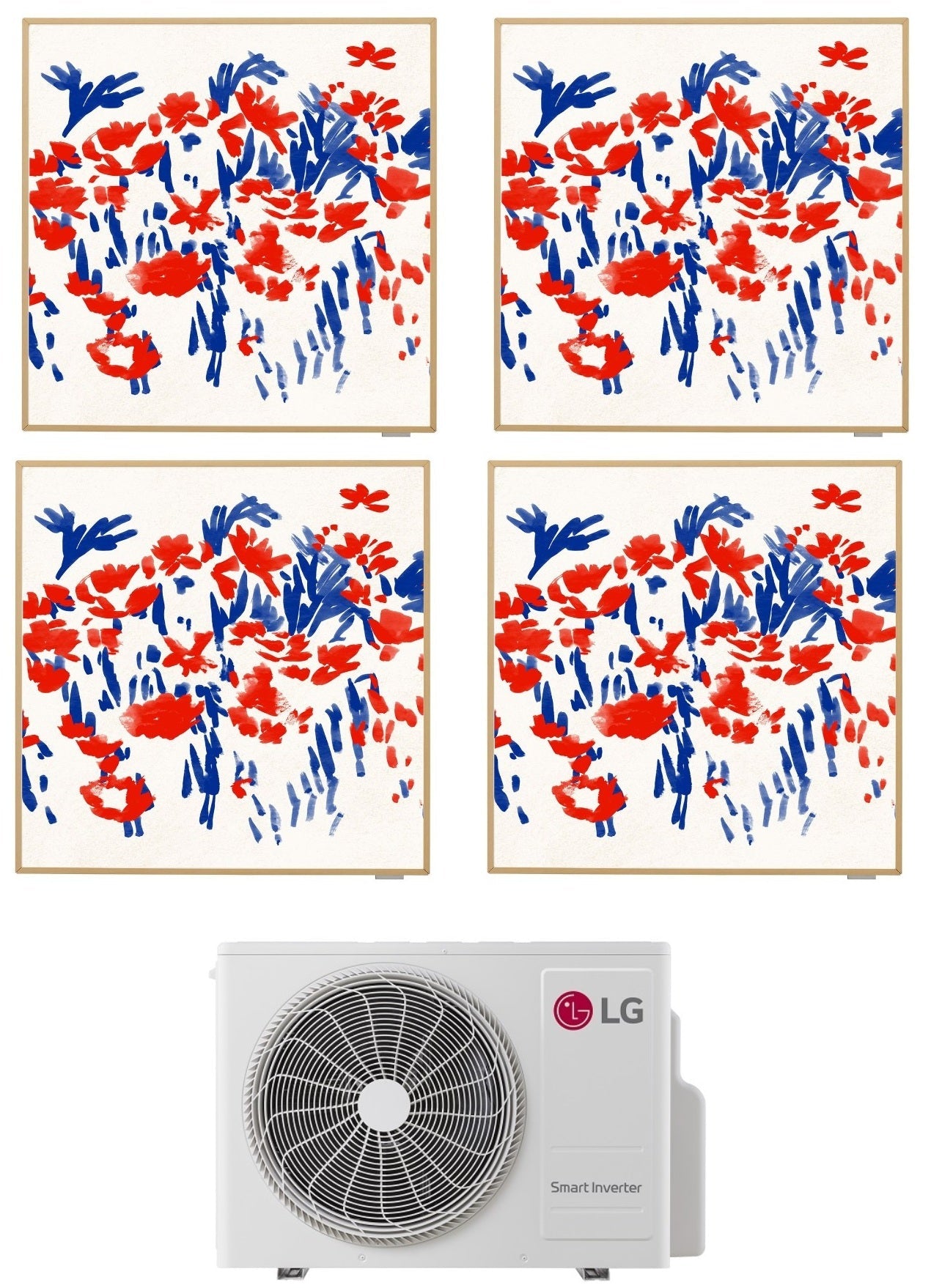 Air conditioner quad-split LG Inverter ARTCOOL GALLERY PHOTO 9+9+9+9 with MU4R25 R-32 built-in Wi-Fi