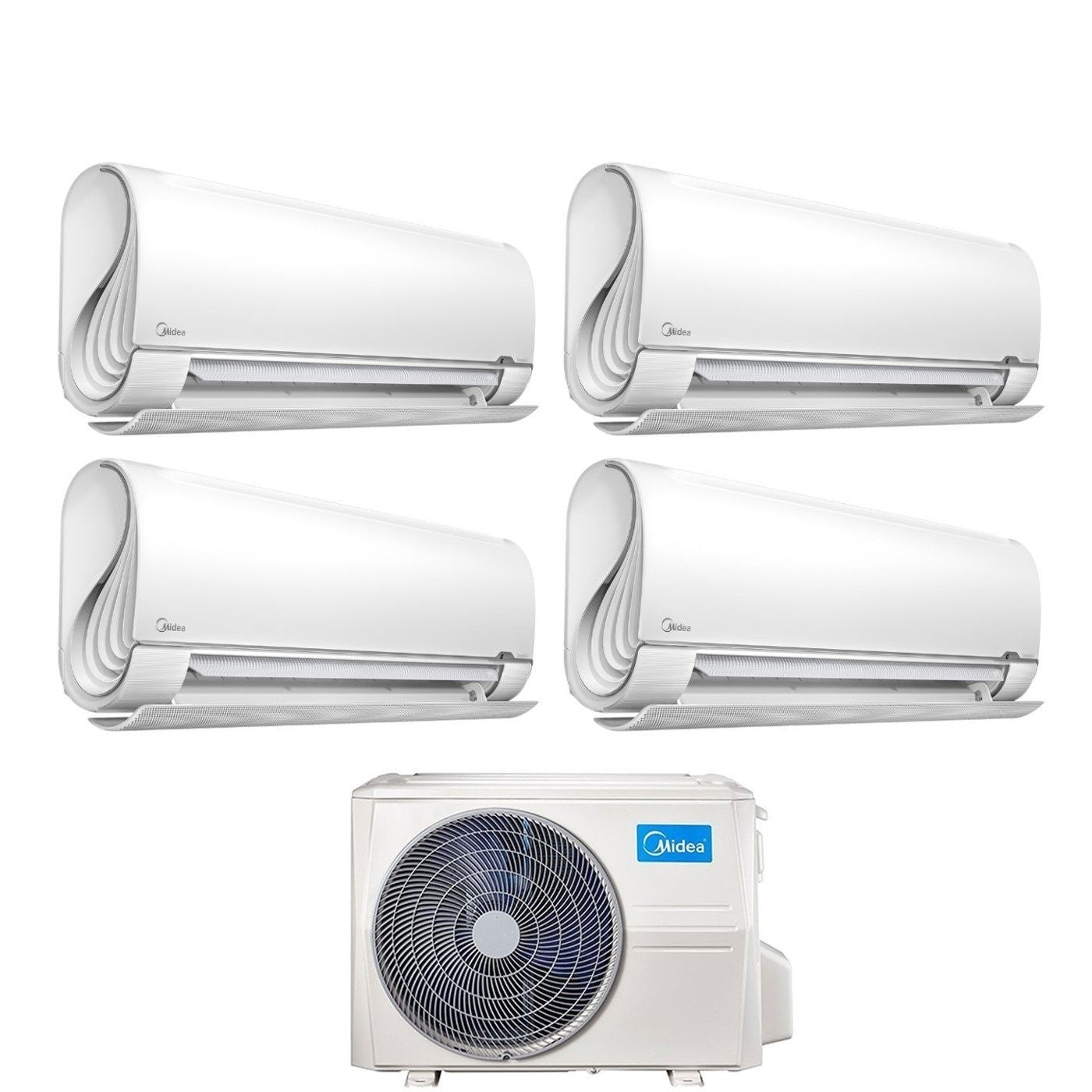 Midea Quadri Split Inverter Air Conditioner BreezeleSS+ series 9+9+12+12 with M4OE-28HFN8-Q R-32 Integrated Wi-Fi 9000+9000+12000+12000 - New
