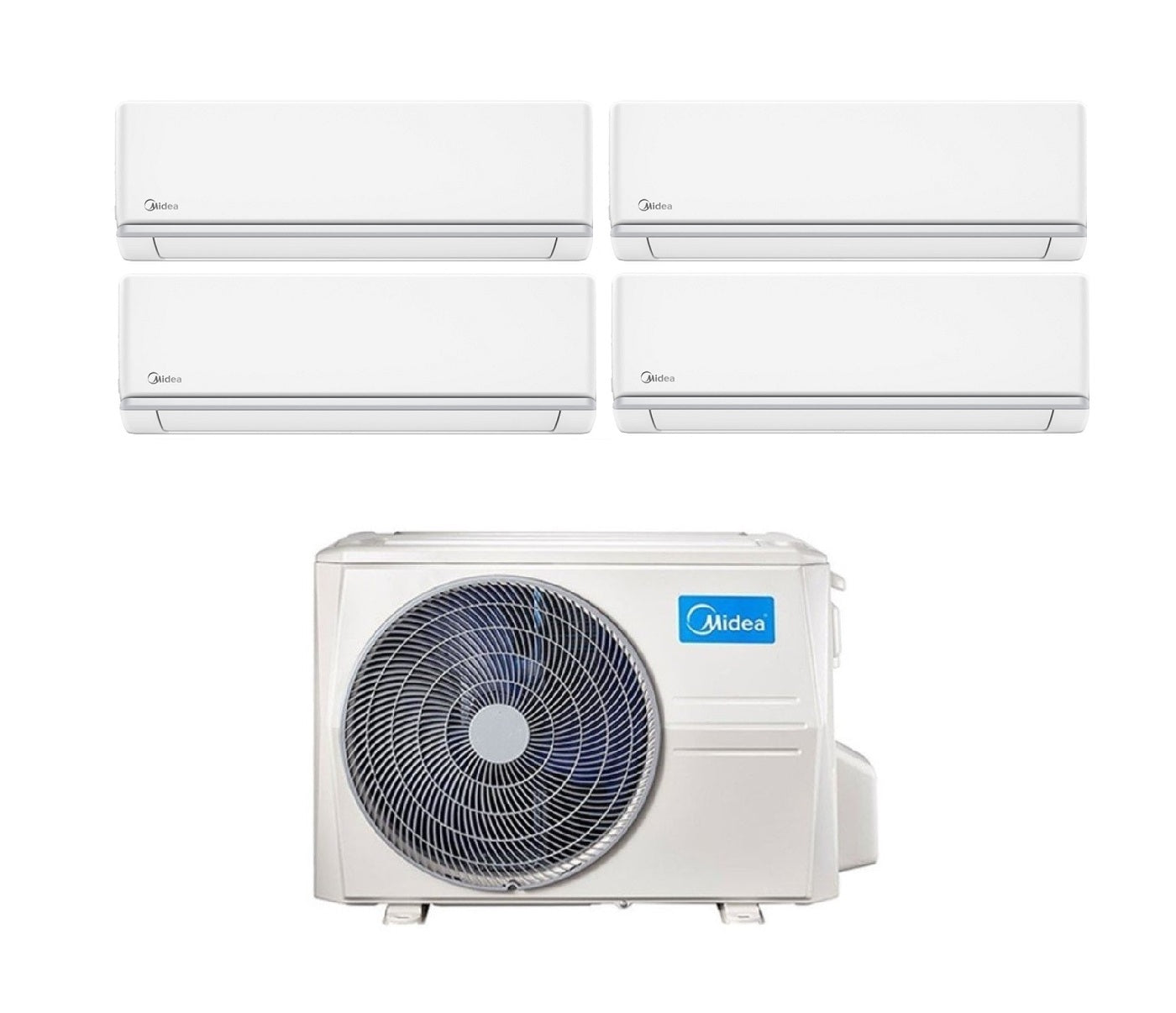 Condizionatore Quadri Split Midea Elegance 9+9+9+12 con M4OE-28HFN8-Q R-32 Wi-Fi Optional
