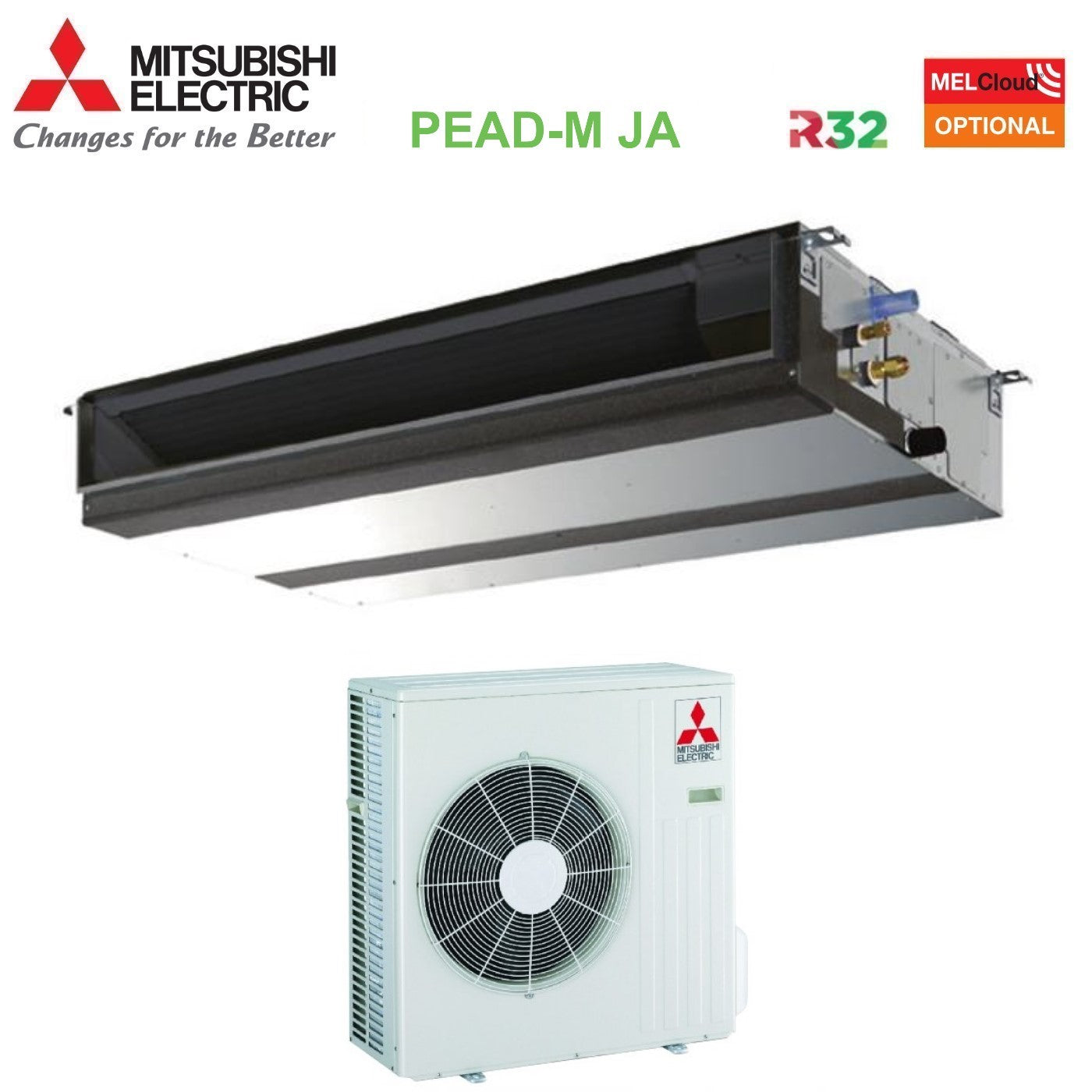 Mitsubishi Electric Air Conditioner Ducted Power Inverter Medium Head 21000 Btu PEAD-M60JA + PUZ-ZM60VHA R-32 Wi-Fi Optional
