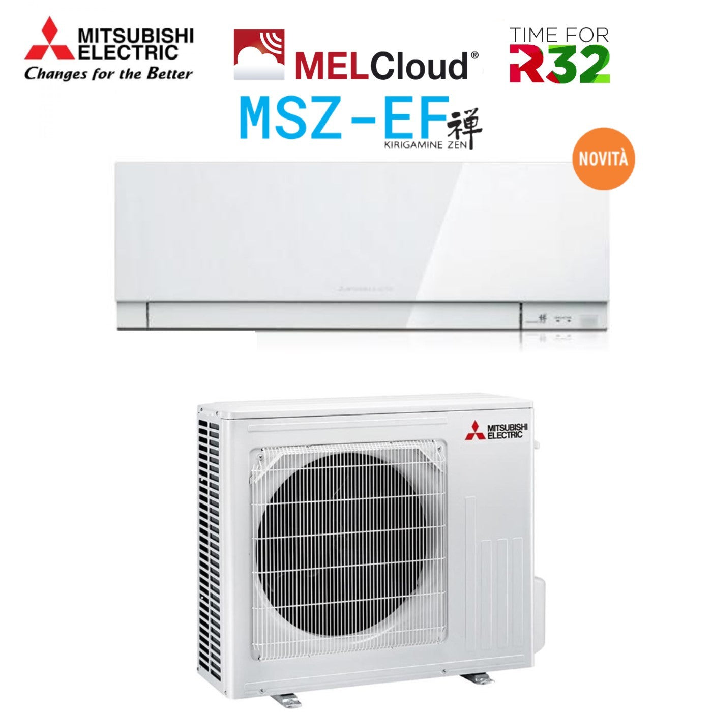 Mitsubishi Electric Inverter Air Conditioner Kirigamine ZEN R-32 White 18000 btu MSZ-EF50VGKW White Integrated Wi-Fi - (New)