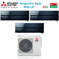 Air conditioner tri-split Mitsubishi Electric Kirigamine Style Onyx Black 9000+9000+12000 with MXZ-3F54VF R-32 built-in Wi-Fi