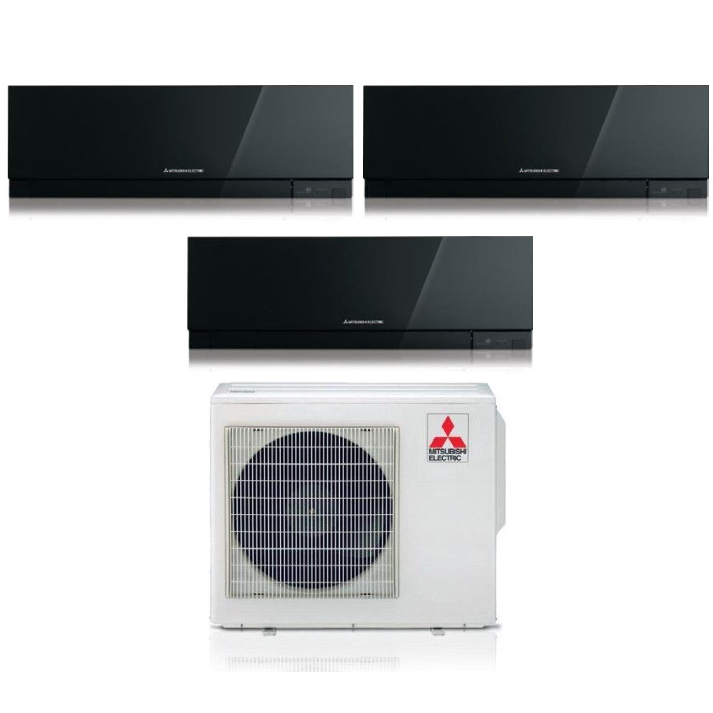 Air conditioner tri-split Mitsubishi Electric Kirigamine Zen Black 12000+12000+18000 with MXZ-3F68VF R-32 built-in Wi-Fi
