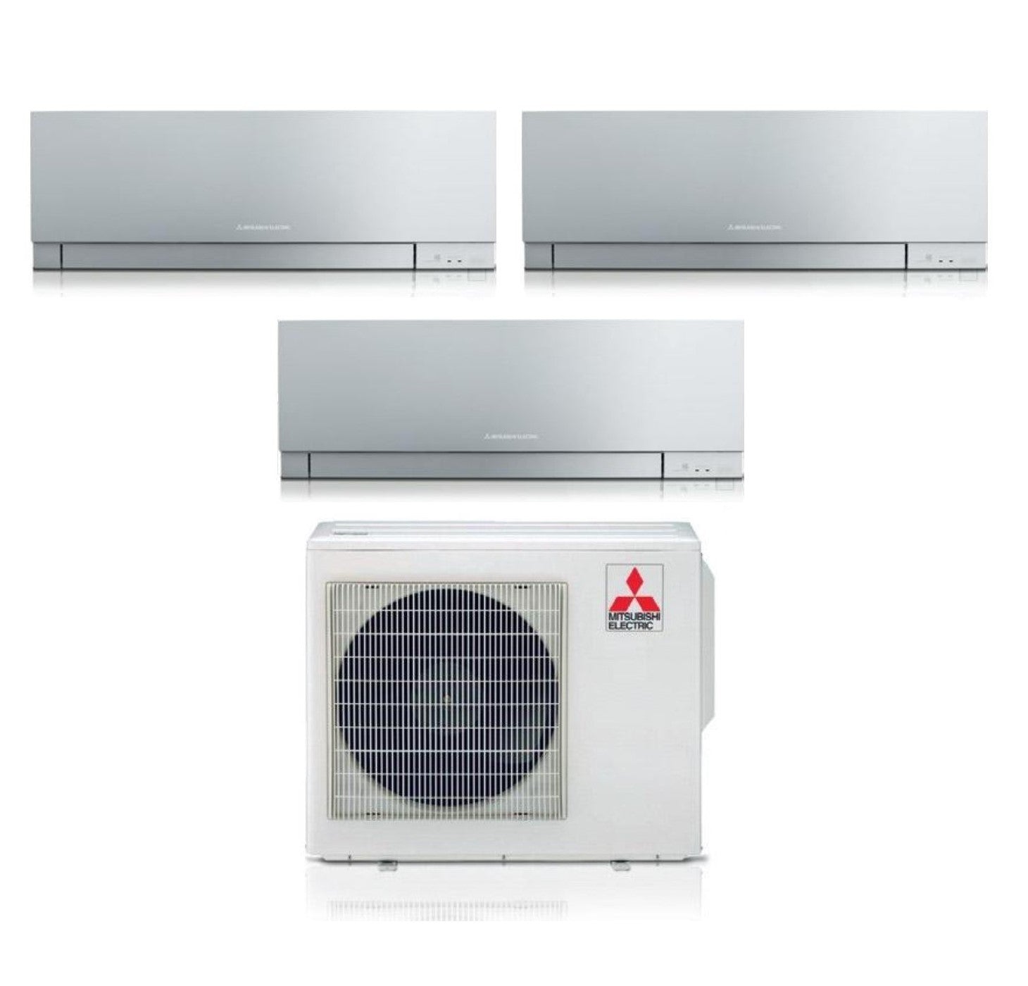 Mitsubishi Electric Trial Split Inverter Air Conditioner KIRIGAMINE ZEN SILVER series MSZ-EF 7+12+12 with MXZ-3F54VF R-32 Integrated Wi-Fi Silver Color 7000+12000+12000