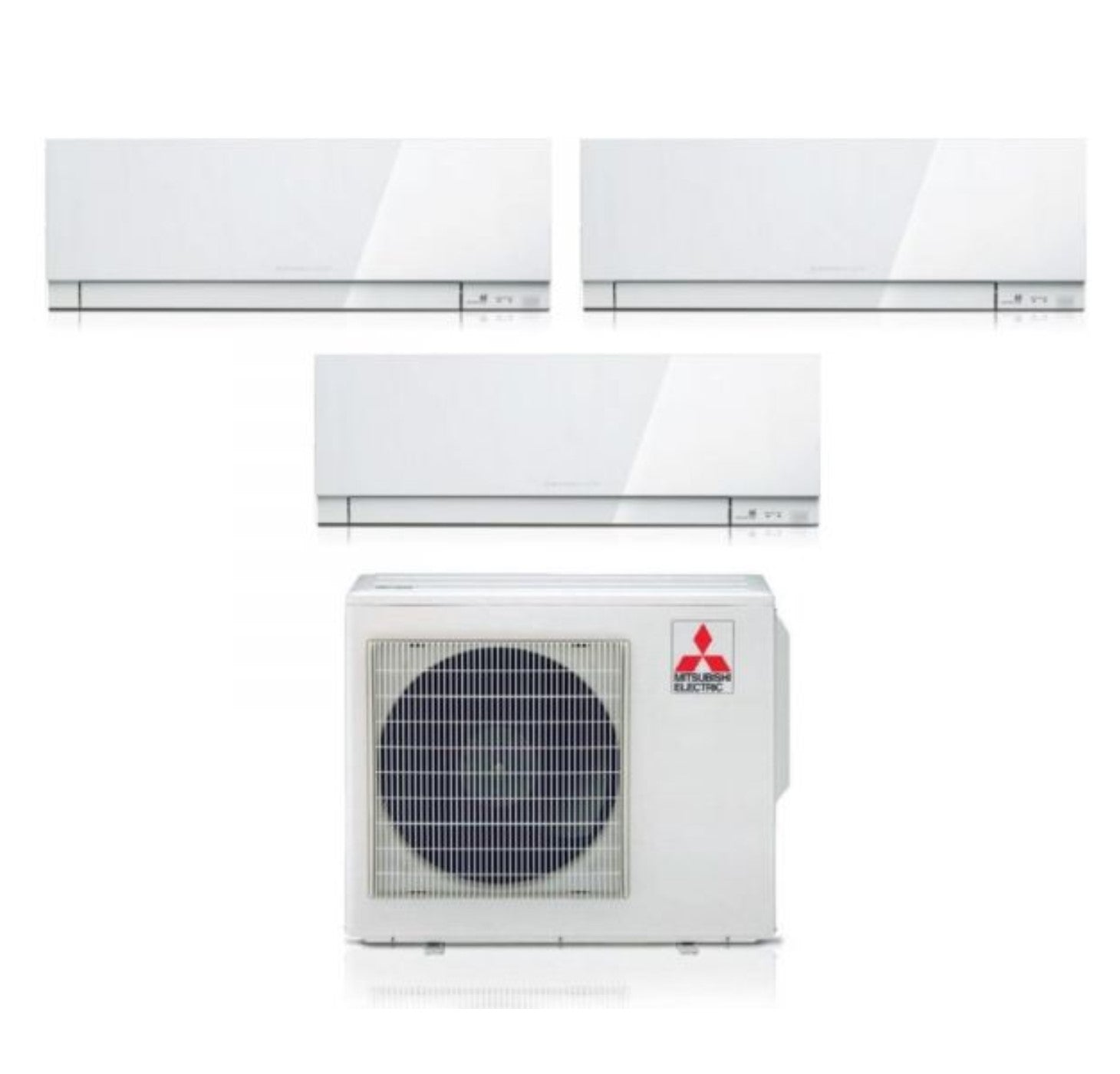 Air conditioner tri-split Mitsubishi Electric Kirigamine Zen White 7000+7000+15000 with MXZ-3F68VF R-32 built-in Wi-Fi