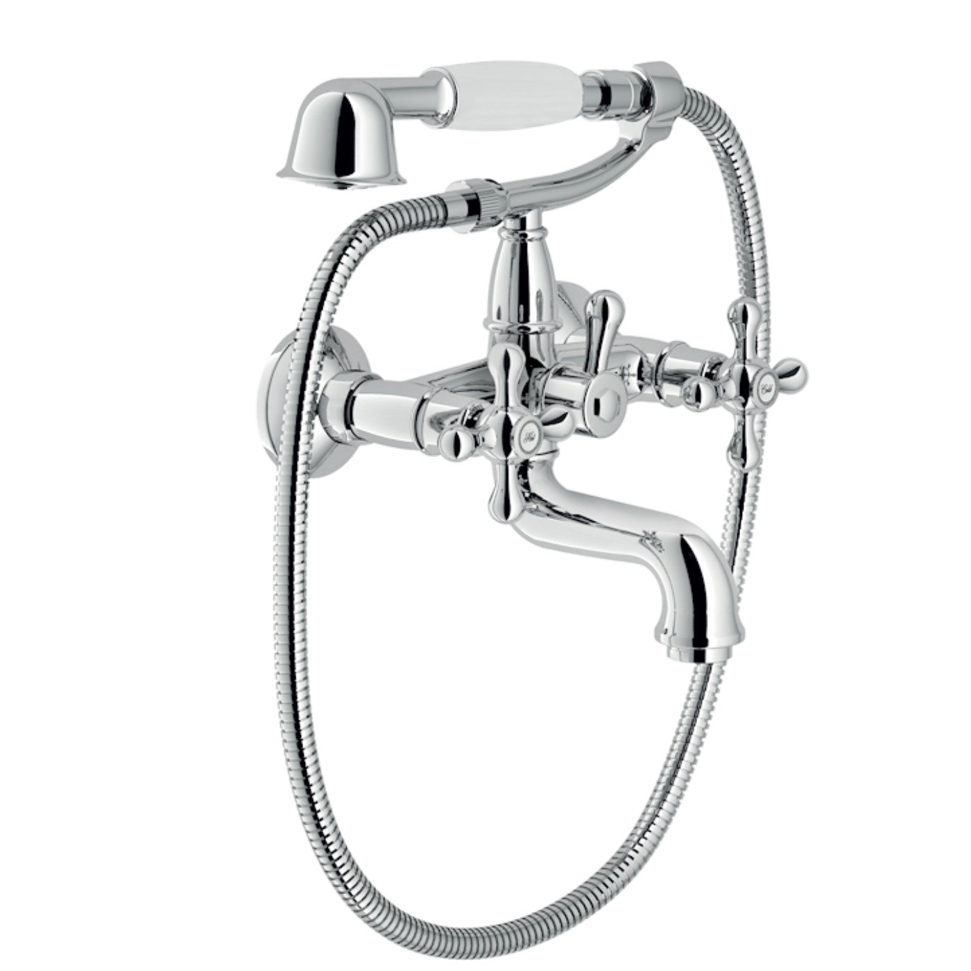 Rubinetto Miscelatore Vasca Esterno Doccetta 1 Getto Muro CR Nobili series Grazia finitura Cromo art. GRC5001CR