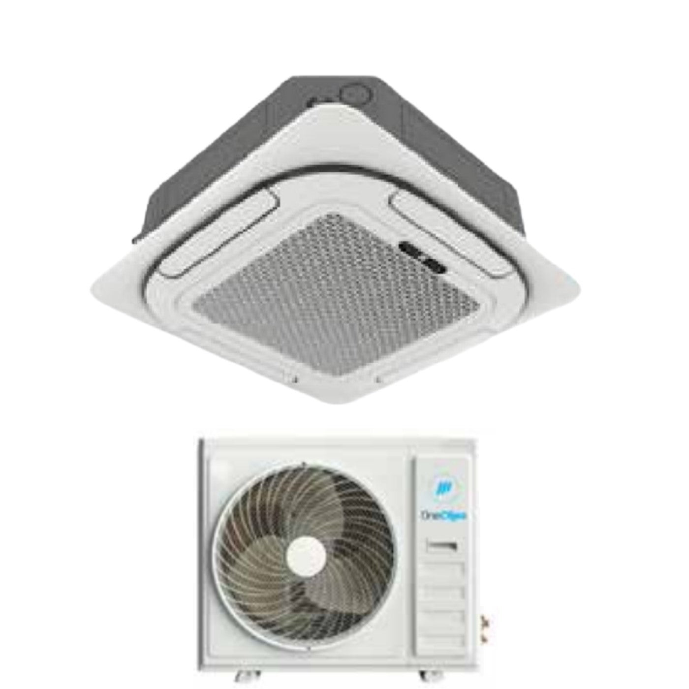 Air conditioner OneClima Inverter Cassetta 4 Vie 48000 Btu AIR-48 CST-T R-32 Trifase optional Wi-Fi Griglia Inclusa e Telecomando di series