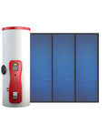 Pleion Solar Thermal System for DHW production ECO COMPACT boiler with 2 UNIKO21 flat collectors 500 liters very high efficiency and maximum yield complete with fixing system 6.27 m2