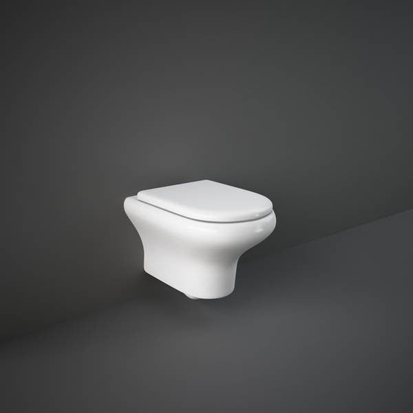Vaso WC Sospeso Rak Compact Rimless In Ceramica Attacco 180 con Scarico a Parete
