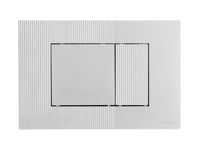SCHWAB double flush plate mod. METIS for UP 199 waste cistern cod. P41-0110-0250 in matt chromed ABS