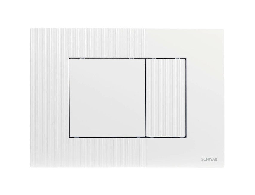 Placca doppio scarico SCHWAB mod. METIS per cassetta di scarico UP 199 cod. P41-0130-0250 bianco