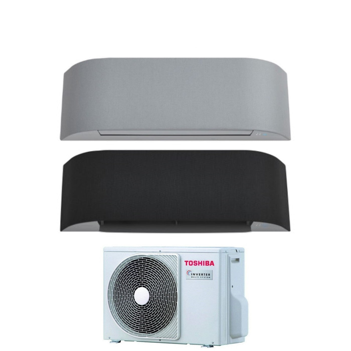 Air conditioner dual-split Toshiba Inverter series HAORI 13+13 (12+12) with RAS-2M18U2AVG-E R-32 built-in Wi-Fi 13000+13000 (12000+12000) Colore Grigio Chiaro e Grigio Scuro