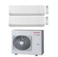 Air conditioner dual-split Toshiba Inverter series SHORAI EDGE 10000+10000 (9000+9000) with RAS-4M27U2AVG-E built-in Wi-Fi white 10+10 (9+9)