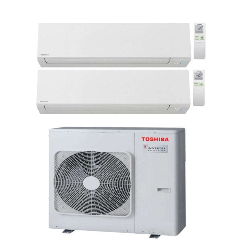 Air conditioner dual-split Toshiba Inverter series SHORAI EDGE 10000+10000 (9000+9000) with RAS-4M27U2AVG-E built-in Wi-Fi white 10+10 (9+9)