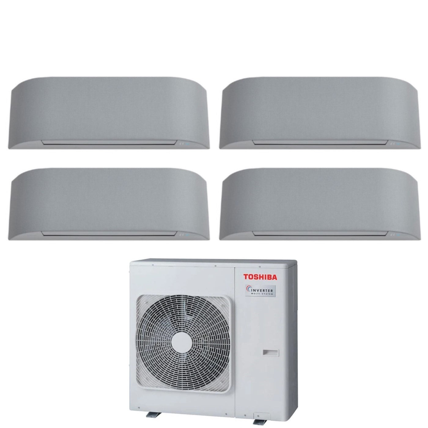 Air conditioner quad-split Toshiba Inverter series HAORI 10+10+10+10 (9+9+9+9) RAS-4M27U2AVG-E R-32 built-in Wi-Fi 10000+10000+10000+10000 (9000+9000+9000+9000) Grigio Chiaro