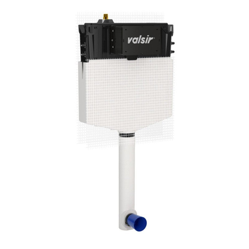 Valsir Tropea S mechanical built-in toilet cistern with double outlet without plate and sleeve
