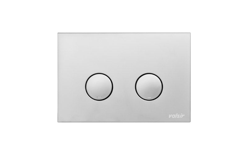 Valsir P4 Double Flush Mechanical Control Plate in Satin Chrome ABS