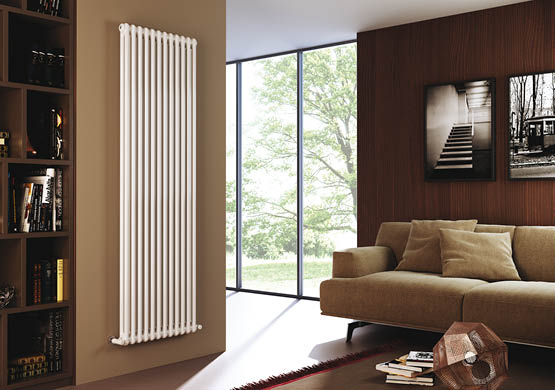 Complete battery Radiator Cordivari Ardesia tubular steel radiator 2 Columns from 3 to 20 elements h 1800 mm center distance 1744 mm caps and reductions included 20 elements h. 1800