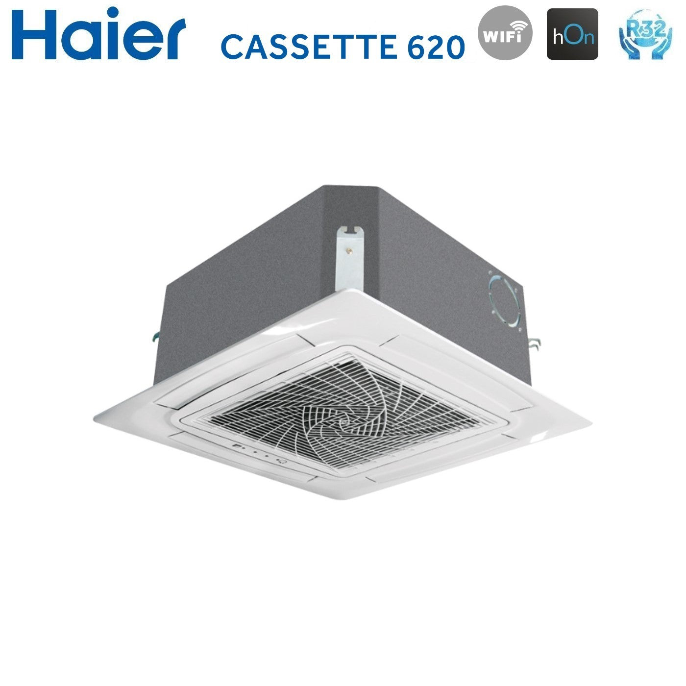 Unità Interna Cassetta a 4 Vie Haier series CASSETTE 620 12000 Btu AB35S2SC2FA-1 R-32 built-in Wi-Fi with Griglia Inclusa