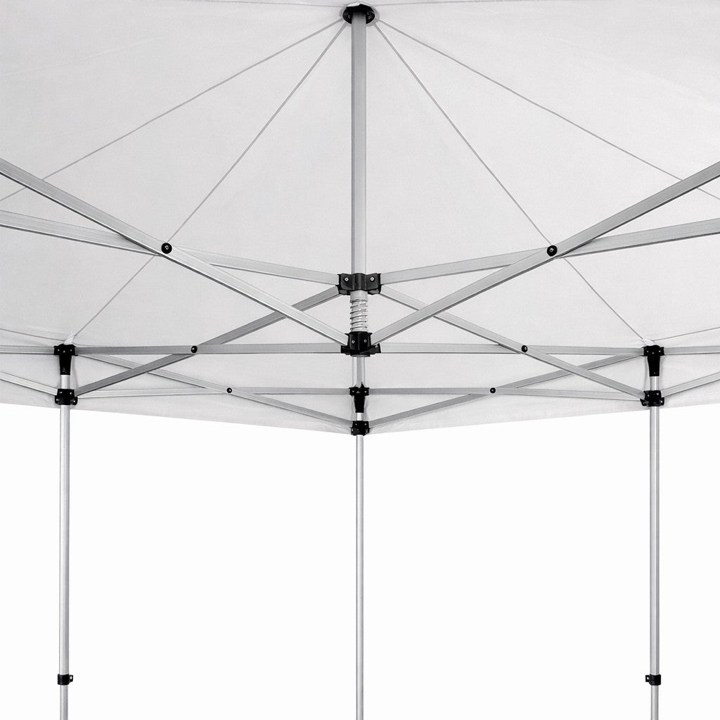 Gazebo Richiudibile Professionale Market-Pro 3x3 Struttura In Alluminio Esagonale Impermeabile Bianco