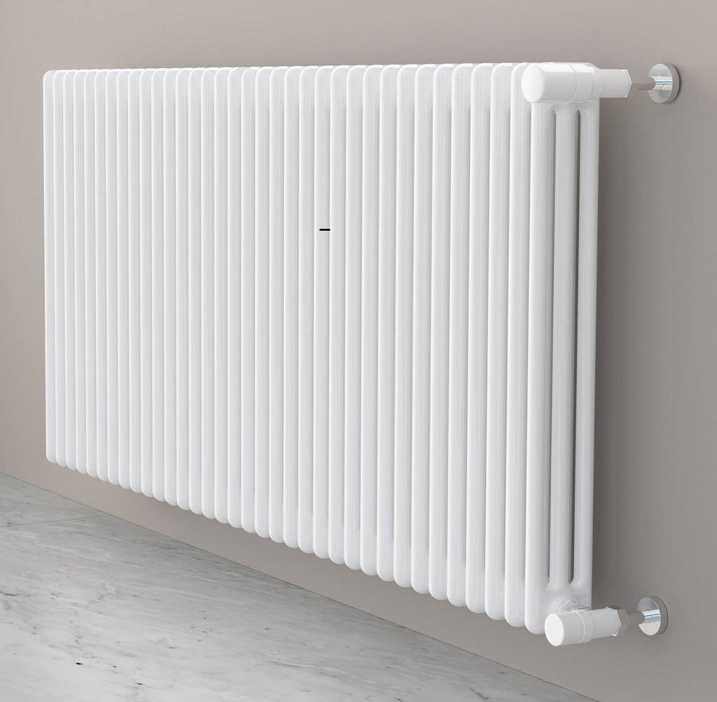 Complete battery Radiator Tubular steel radiator Cordivari Ardesia 3 Columns from 3 to 24 elements h 656 mm center distance 600 mm caps and reductions included 20 elements h. 656