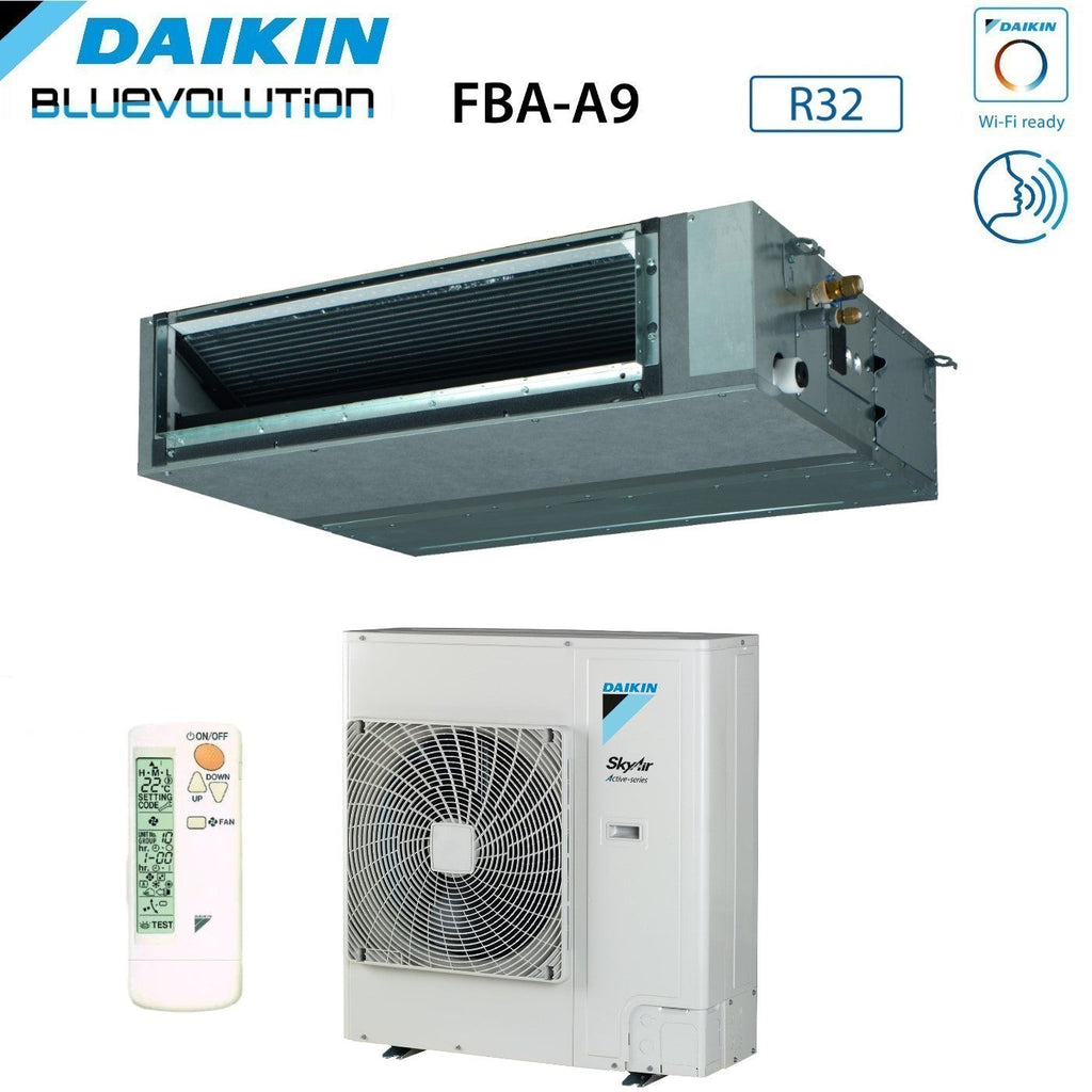 Daikin Bluevolution Ducted Air Conditioner Medium Head 36000 Btu FBA100A + RZASG100MV1 Single Phase R-32 Wi-Fi Optional