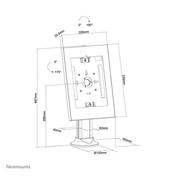 Neomounts bureaustandaard voor tablet