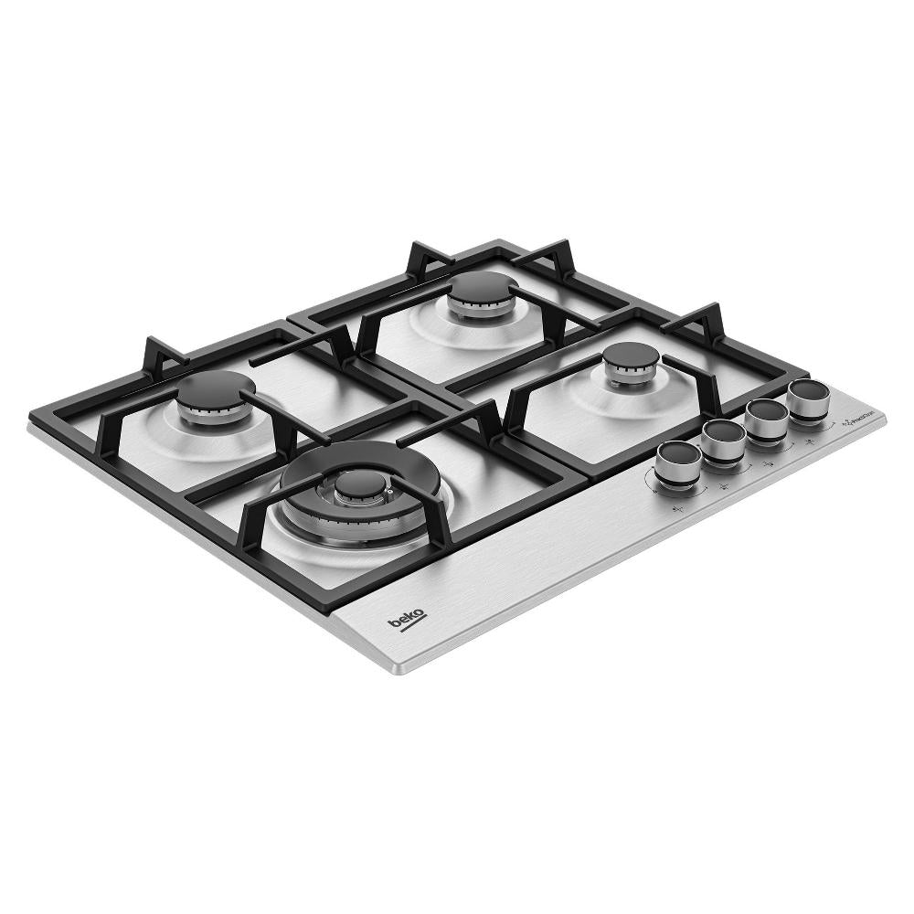 Piano Cottura A Gas Beko PractiClean Hiaw64225Sxe 4 Fuochi (L58xP51) Inox