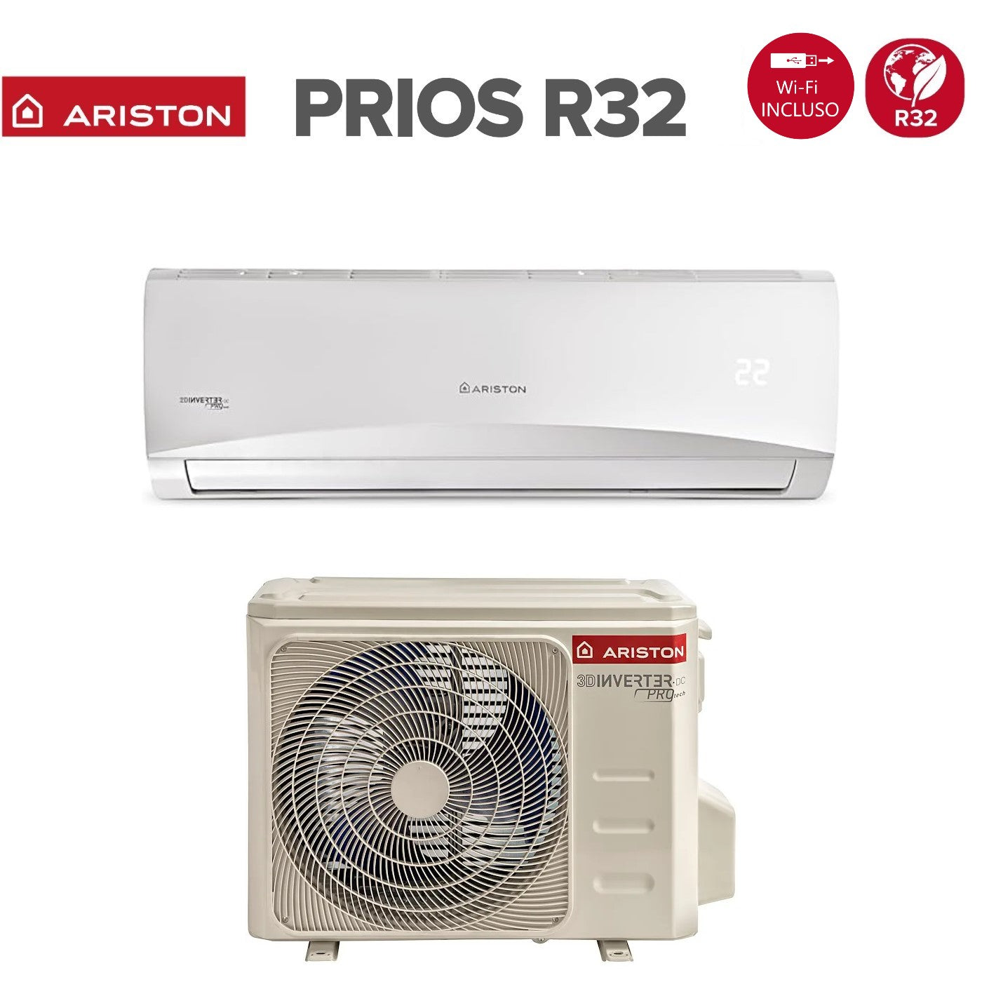 Air conditioner Ariston Prios 12000 Btu C 35 MUD0 R-32 Wi-Fi Omaggio