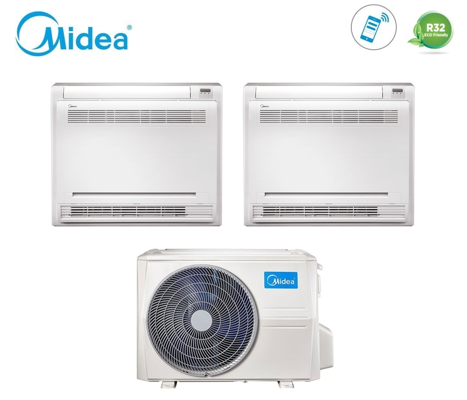 Midea Dual Split Inverter Air Conditioner Console 12+12 with M3OF-21HFN8-Q R-32 12000+12000